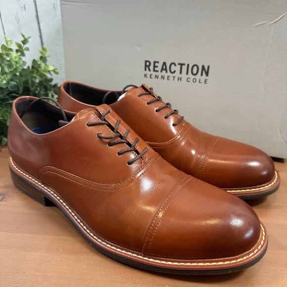 Kenneth Cole Reaction Men's Klay Flex Cap Toe Oxfords Size 12 - Picture 1 of 10